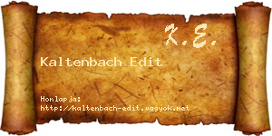 Kaltenbach Edit névjegykártya